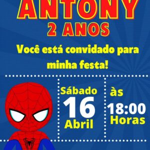 Convite interativo aniversário HOMEM ARANHA