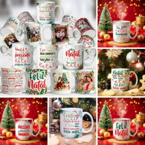 Arte Digital para Canecas Natalinas Sublimação