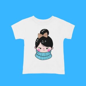 Garota Kawaii no Frio – Arte PNG para Sublimação (300 DPI)