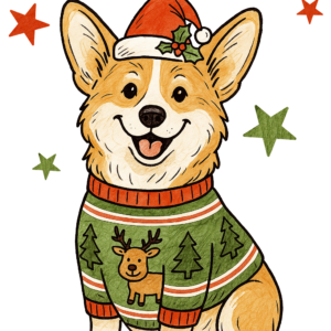 Cachorros Natalinos Fofos  –  18 Imagens PNG com Fundo Transparente