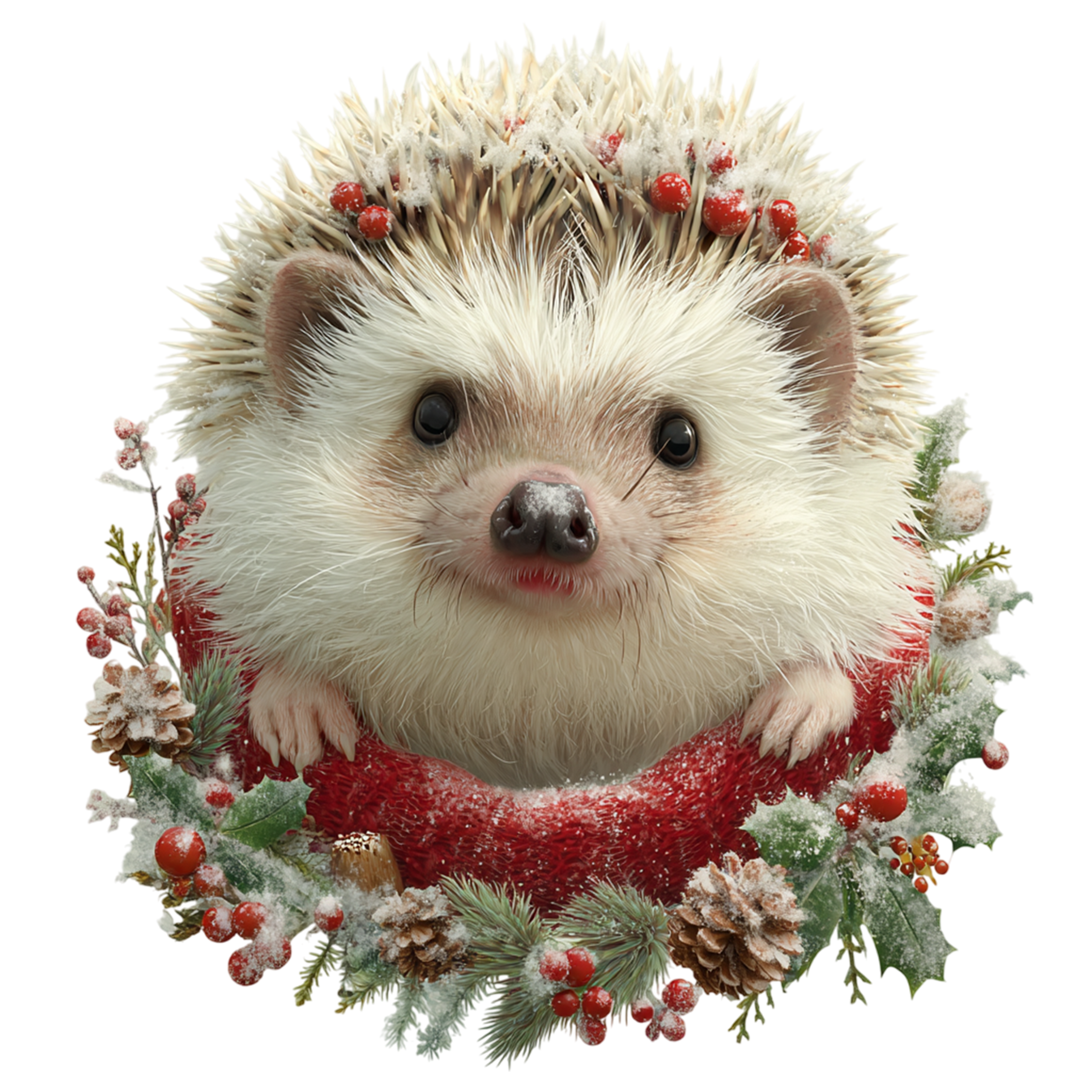 Sublimação Natal – 24 PNG Ouriços Fofos de Natal - Imagem 2