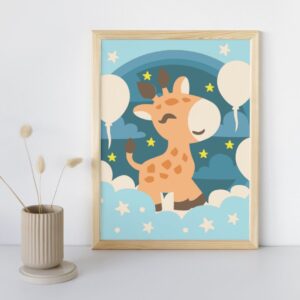 Quadro de Sombra 3D de Girafa | Arquivo para Cricut/Silhouette | Quarto de Bebê