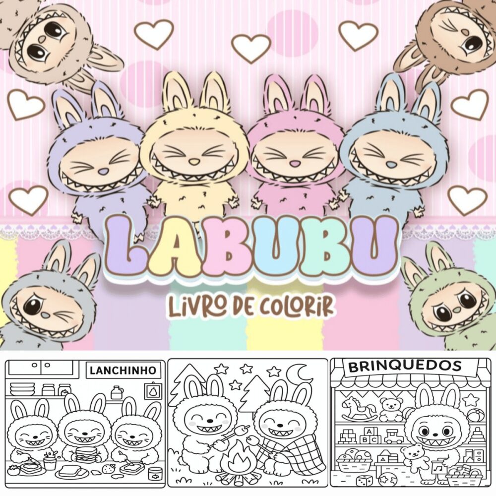 Arquivo Digital Livro de Colorir Labubu