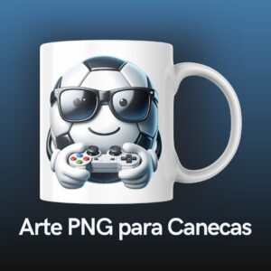 Bola Gamer – Estampa para Sublimação em Canecas (PNG Transparente)