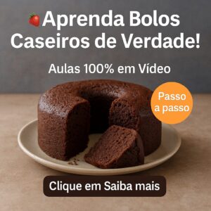 ⭐ Curso de Bolos Caseiros – Passo a Passo em Vídeo + 7 Livros Digitais de Confeitaria
