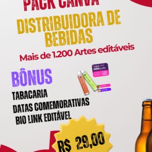 Pack Canva editável Artes digitais Distribuidora de bebidas